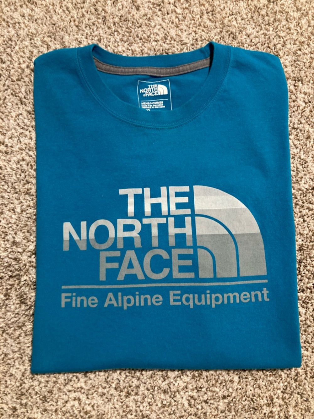 The North Face Men's Bright Teal Blue  Logo Short Sleeve Tee